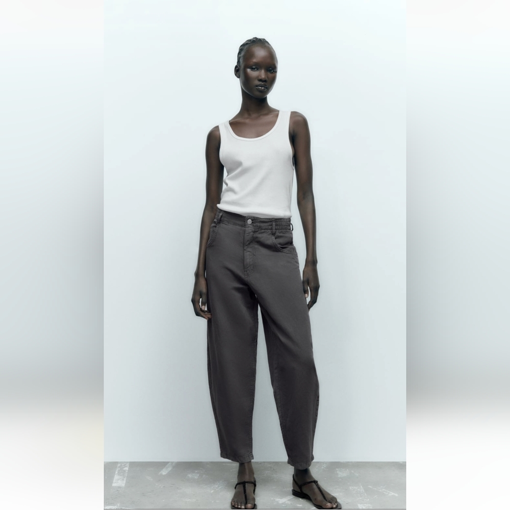 Relaxed Fit Linen Blend Pants